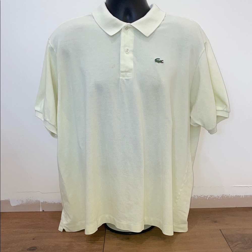 Lacoste Men's Light Cream Polo Shirt Size 8/XXL